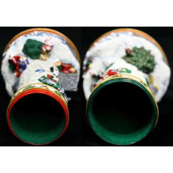 2 Danbury Cheryl Collin Lighthouse Xmas Candlestick Filling Santa Sack Waiting - Picture 7 of 13